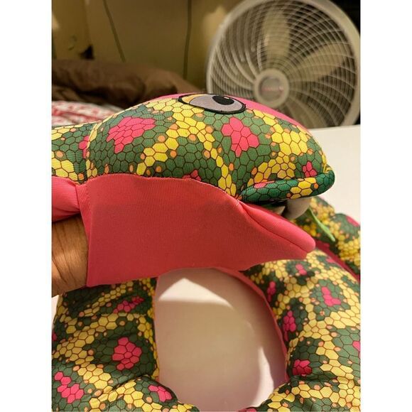 Snake hand puppet VTG Playskool 1990’s Rattlin’ Randy The Wrestler Snake Neon Pi - Picture 5 of 10